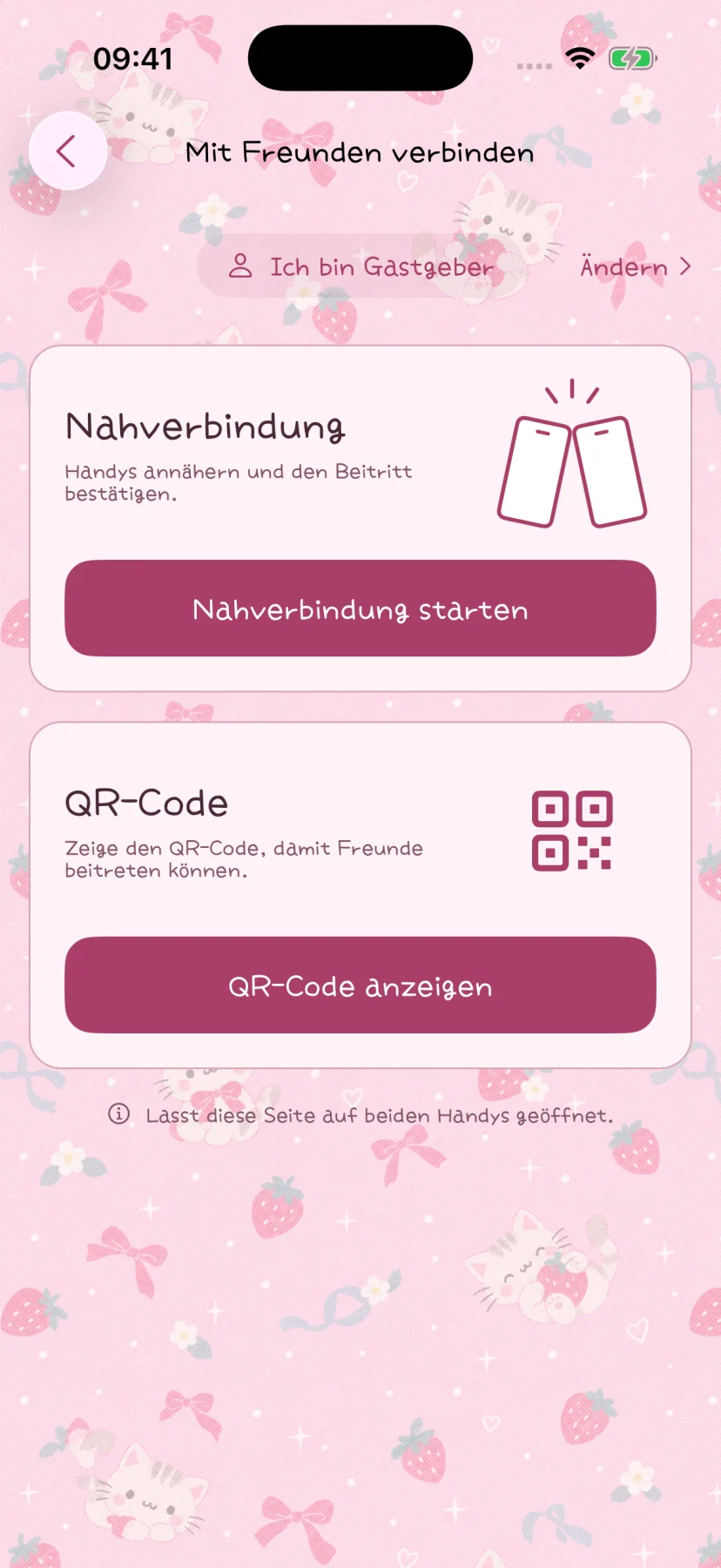 Einen persönlichen Gruppen-Check-in per QR-Code oder Berührung starten