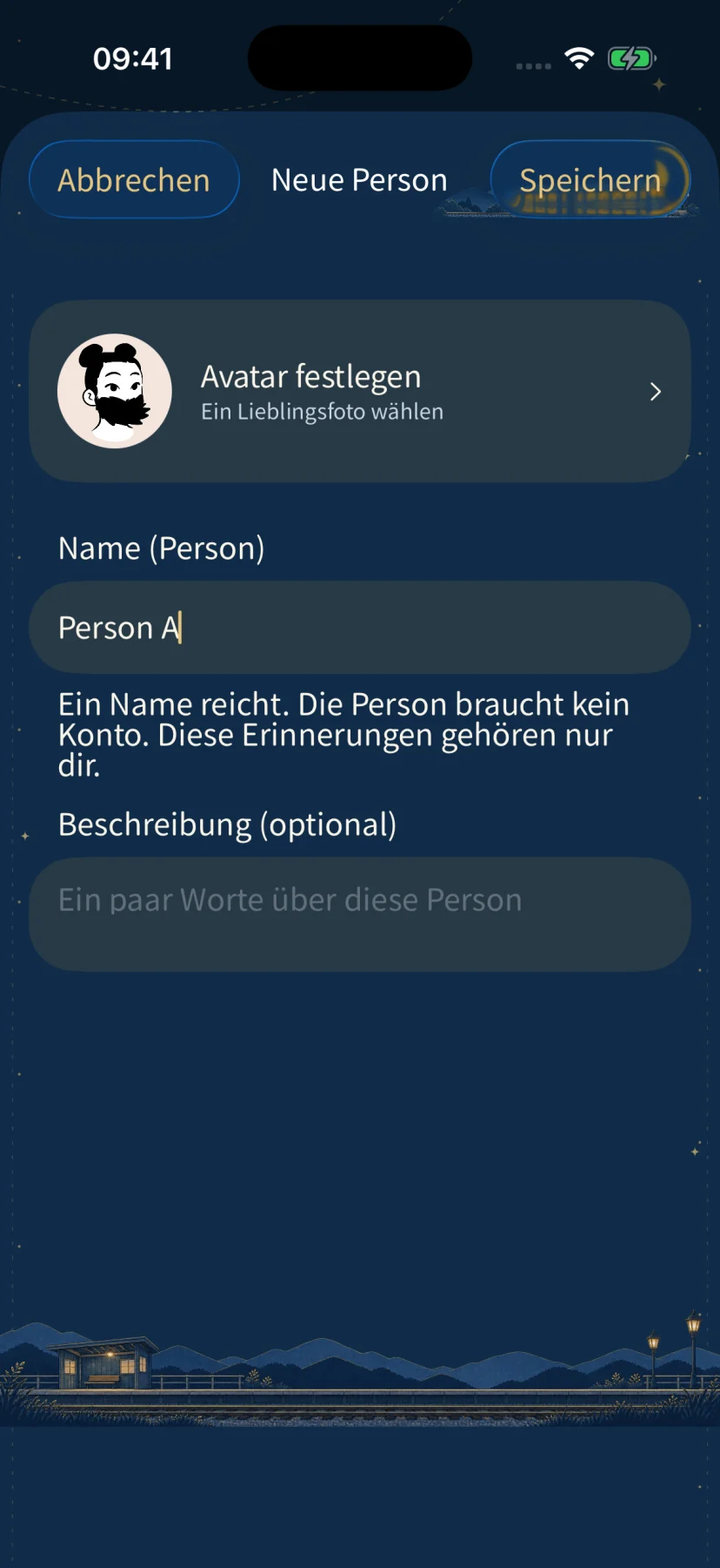 Ein Album für die fiktive Person Begleiter A erstellen