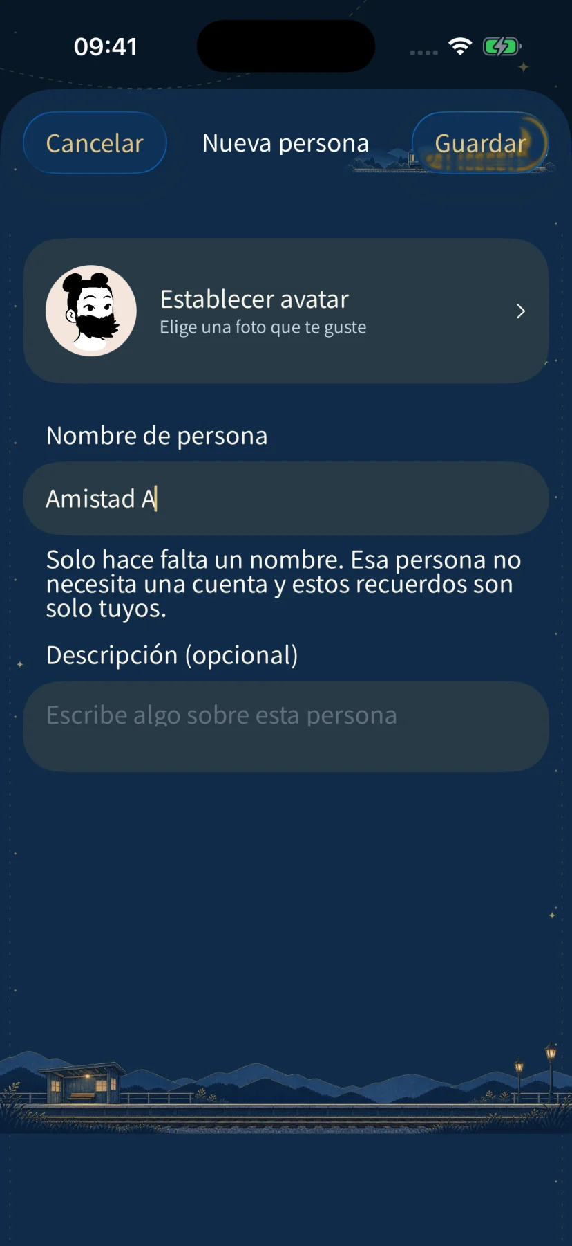 Crear un álbum para la persona ficticia Acompañante A