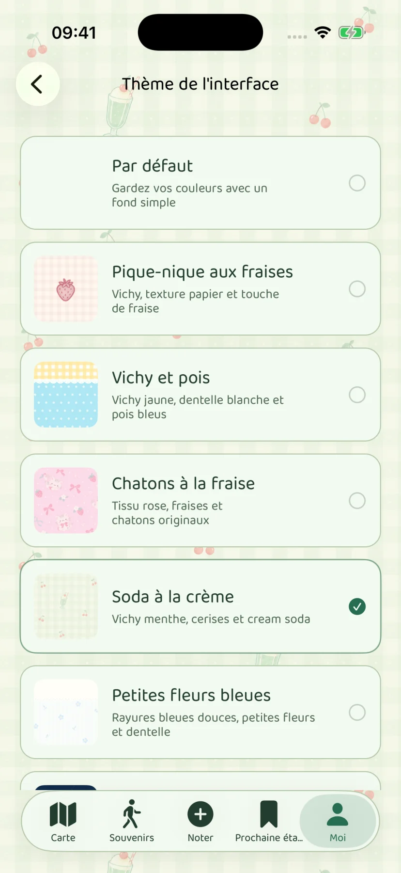 Page de souvenir en français avec un thème floral